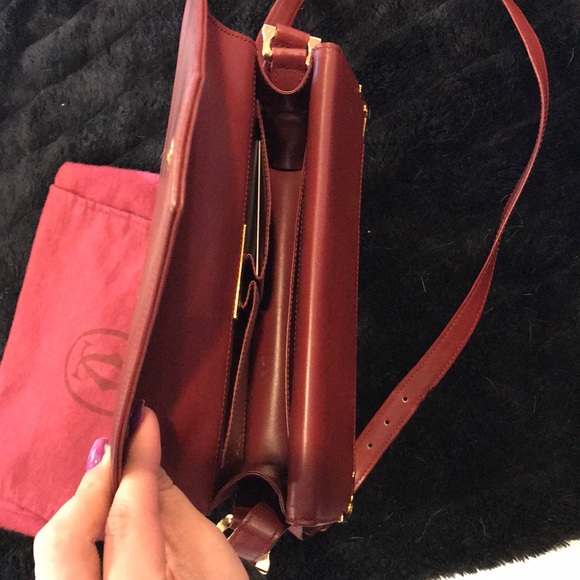 FAST SALE VINTAGE CARTIER BEAUTIFUL BURGUNDY BAG! - Picture 7 of 8